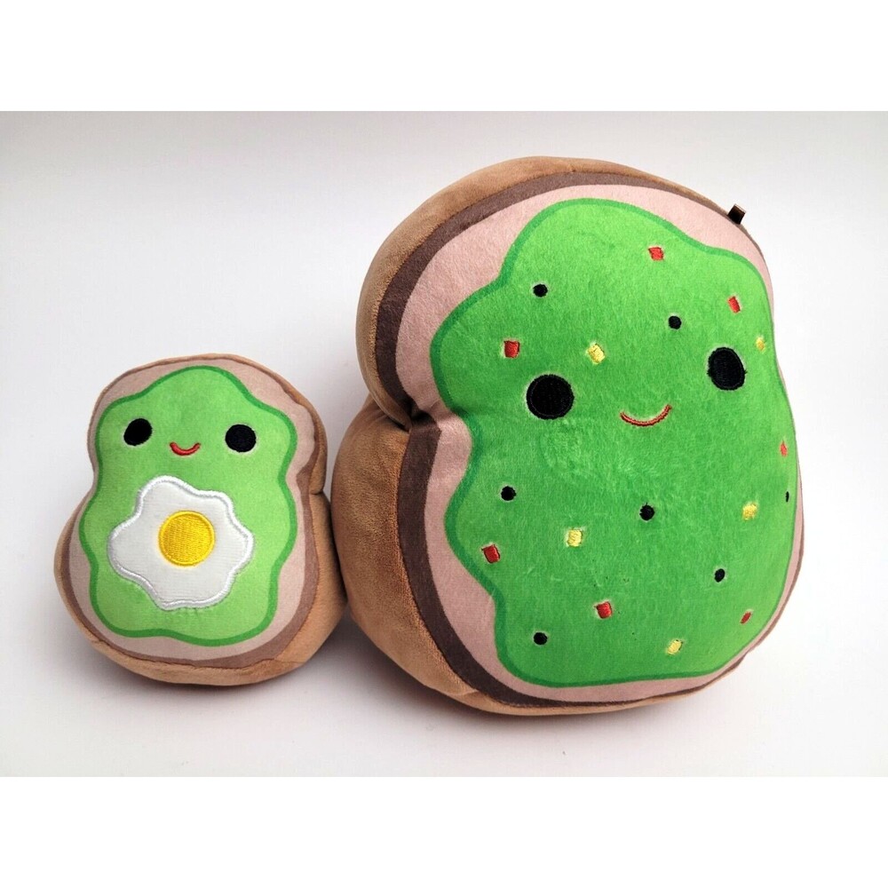Set of 2 Squishmallows By Kellytoy Avocado Toast Plush Toys 8" and 5"